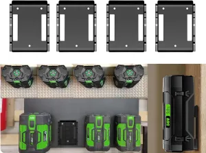 4 Pack for EGO Battery Holder | EGO Battery Mount | EGO Accessories | Ego Holder | 56V Ego Battery Holder Wall Mount | EGO 56V Battery Under Shelf Mount fit All EGO Battery