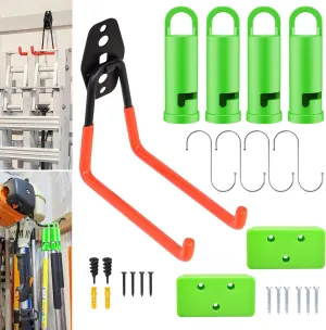 4 Pack Garage Storage Hooks Attachment for Ego Power Multihead System | Battery Mount Holder for Ego 56v Trimmer and Edger | Battery Holder Wall Mount | Garage Hooks for Hanging Bike, Garden Tools