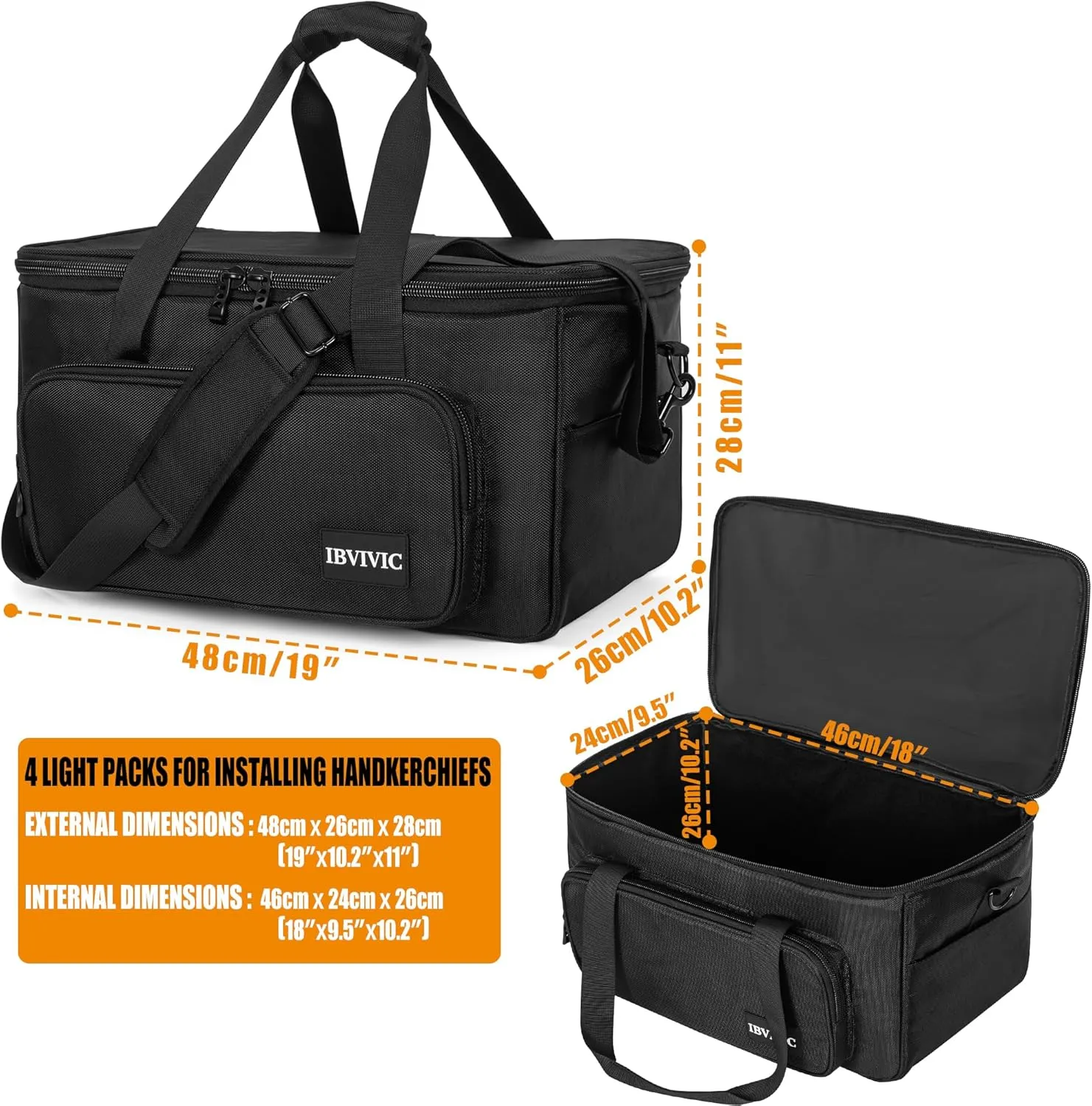 4 Par Light Case Padded Storage Gig Case for 18"x10"x11" Stage Lights Fixtures