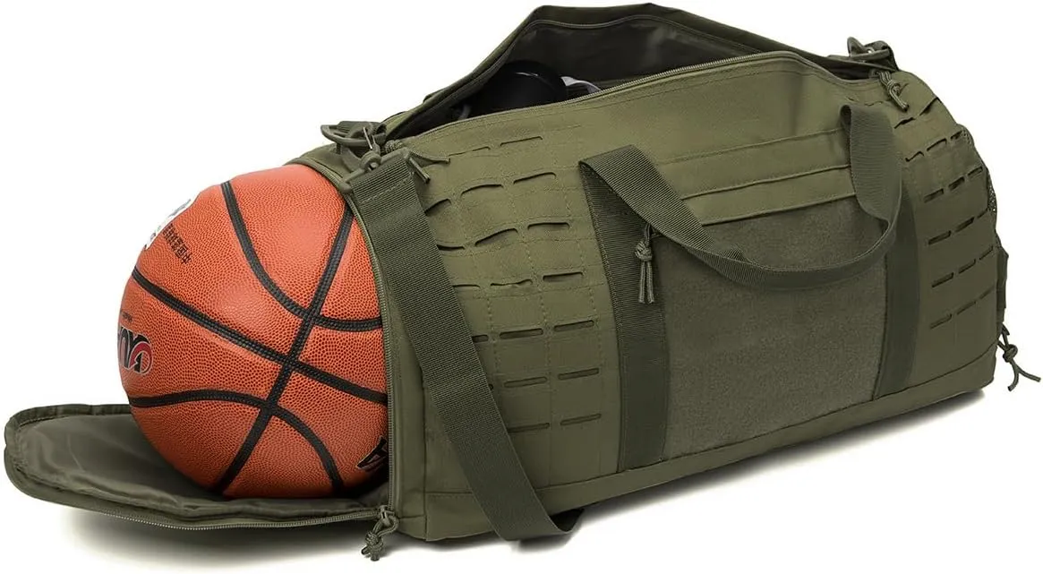 40L Sport Hunting Bag Military Tactical Fitness Hiking Duffle Bag Training Range Bag with Shoes Pocket(HB-BL67-OD)