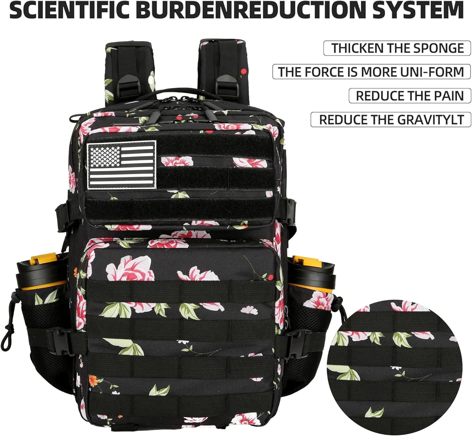 45L Military Tactical Backpack Hiking Backpacks Tactical Gear Camo Back Pack Army Molle Bag Rucksack Fitness Daypack