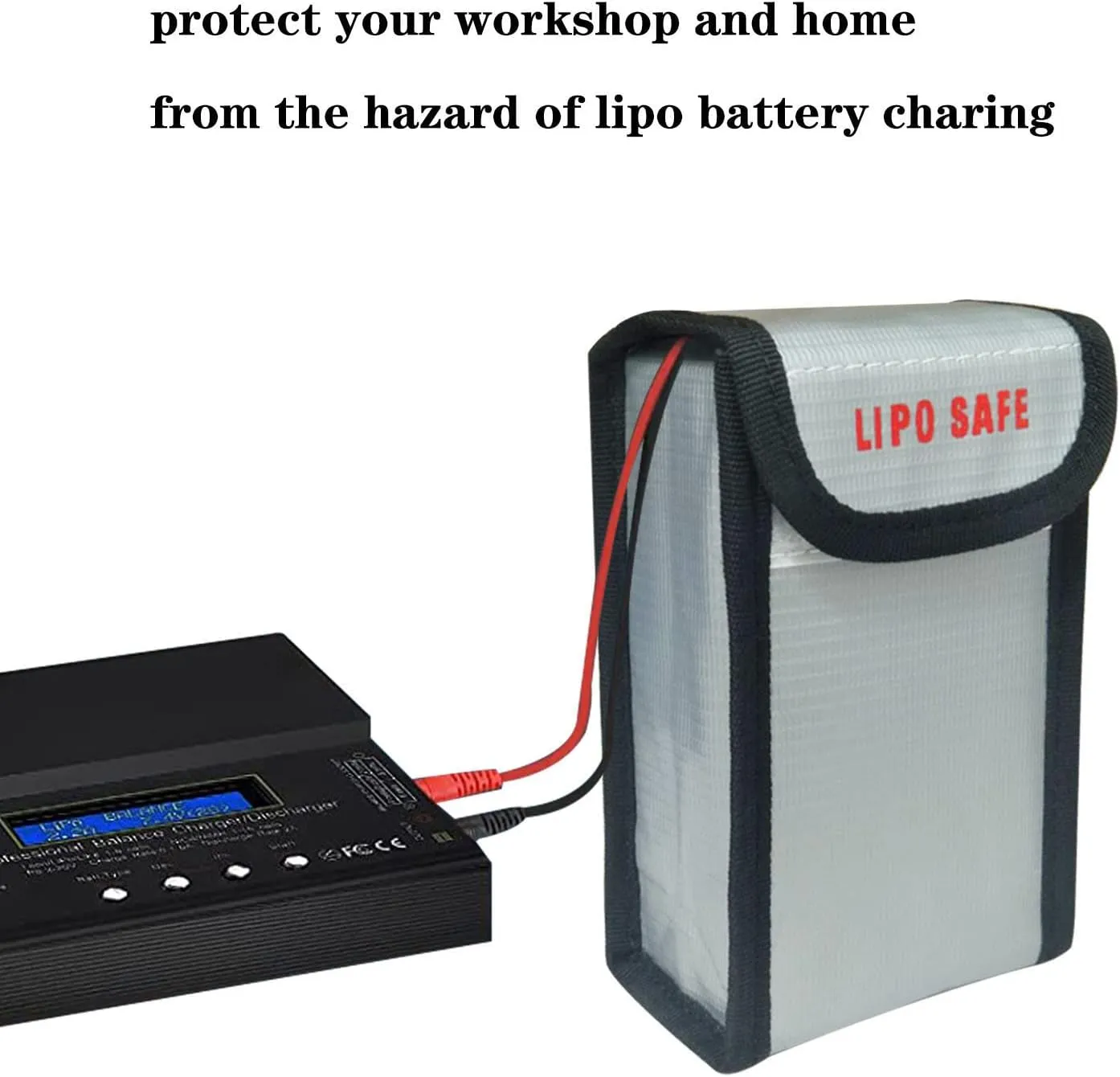 4PCS 90 * 55 * 140mm Lipo Battery Safe Bag Fireproof Charging Bag for RC Lipo Battery Pack Storage Charging Transport, Home Office Travel Lipo Safe Storage Pouch