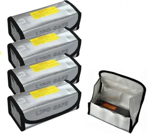 4pcs Lipo Battery Fireproof Explosion Proof Bag Storage Guard Safe Pouch 185mm…