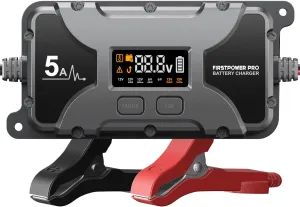 5A Car Battery Charger, 12V 6V Trickle Charger for Car Motorcycle Battery, Automobile Battery Maintainer with LCD Display, Pulse Repair Desulfator for Lead Acid, AGM, Lithium Batteries