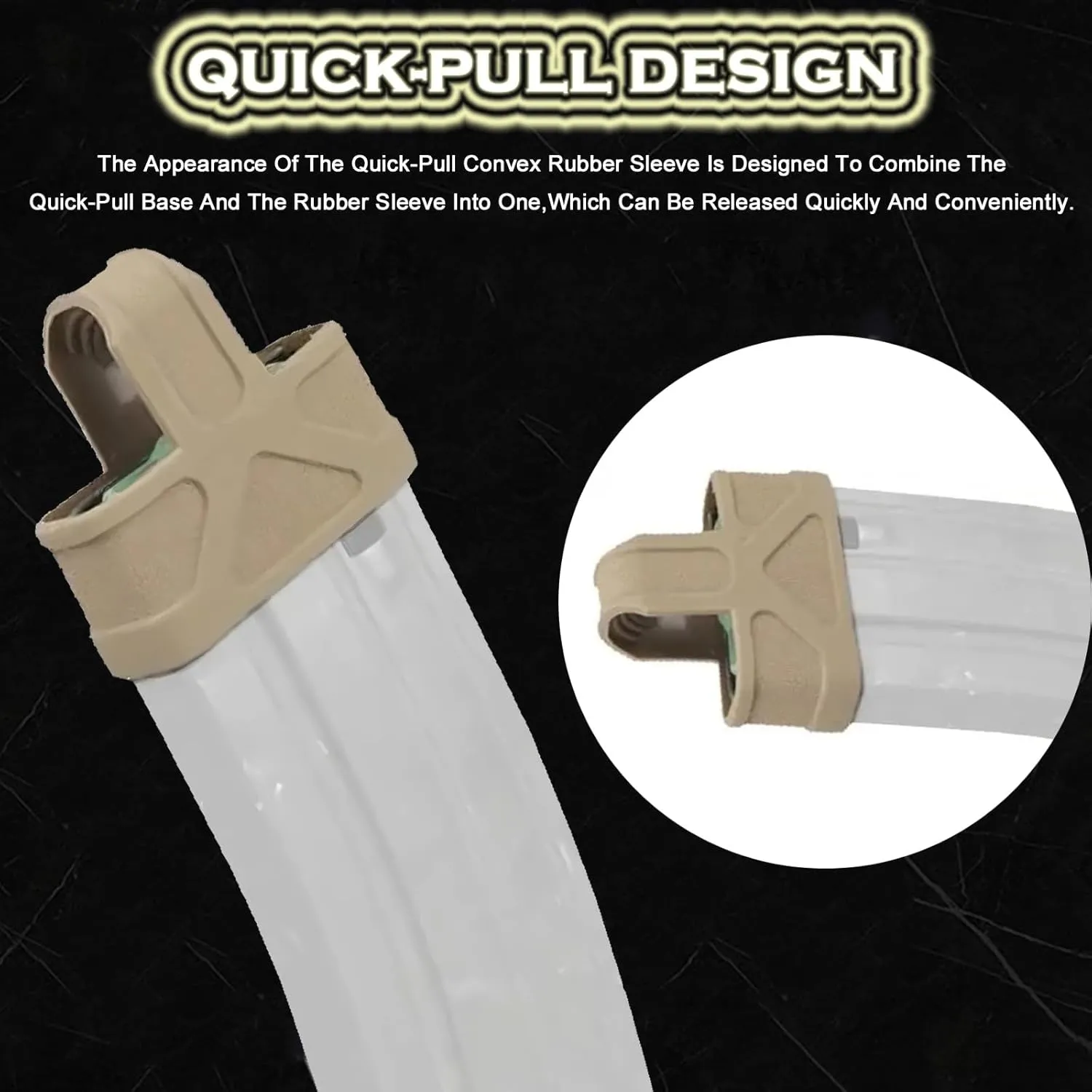 6-Pack Anti-Drop Mag Sleeves, Shock-Absorbing Rubber for M4 Mags - 5.56 7.62 9mm Tactical Fall Protection