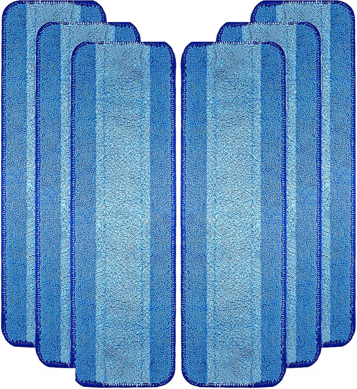 6 Pack Microfiber Cleaning Pad Mop Replacement Pad Compatible with Bona Mops - Reusable Hardwood Floor Cleaner Pads Refills Machine Washable - 18 Inch