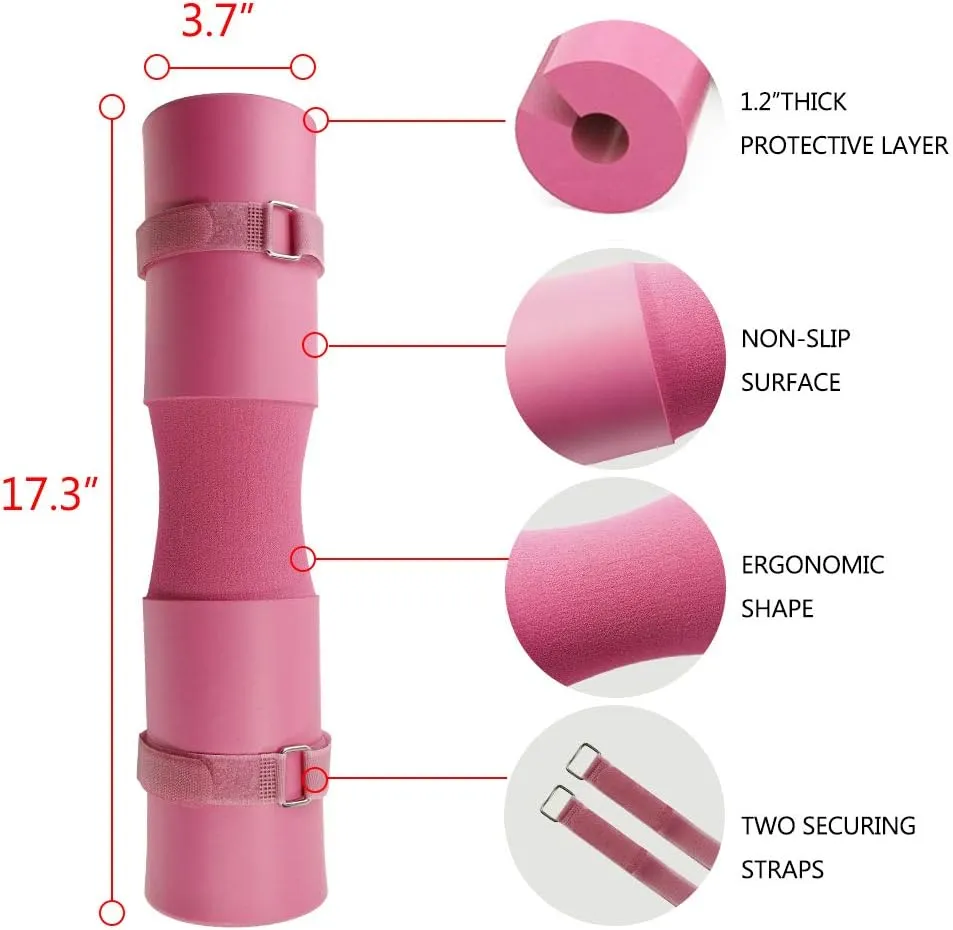 7 Pack Barbell Squat Pad for Standard Set, Barbell Pad for Hip Thrusts, 2 Gym Ankle Straps, Hip Exercise Band, 2 Squat Pad Safety Straps and Carry Bag …