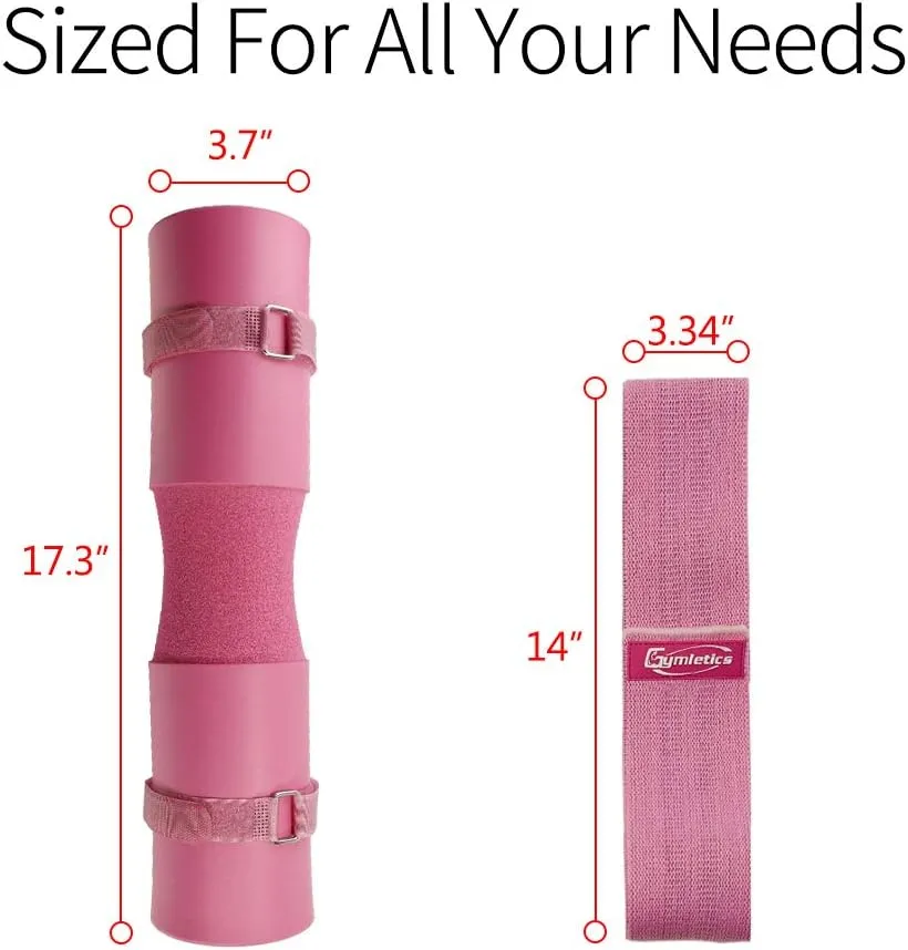 7 Pack Barbell Squat Pad for Standard Set, Barbell Pad for Hip Thrusts, 2 Gym Ankle Straps, Hip Exercise Band, 2 Squat Pad Safety Straps and Carry Bag …