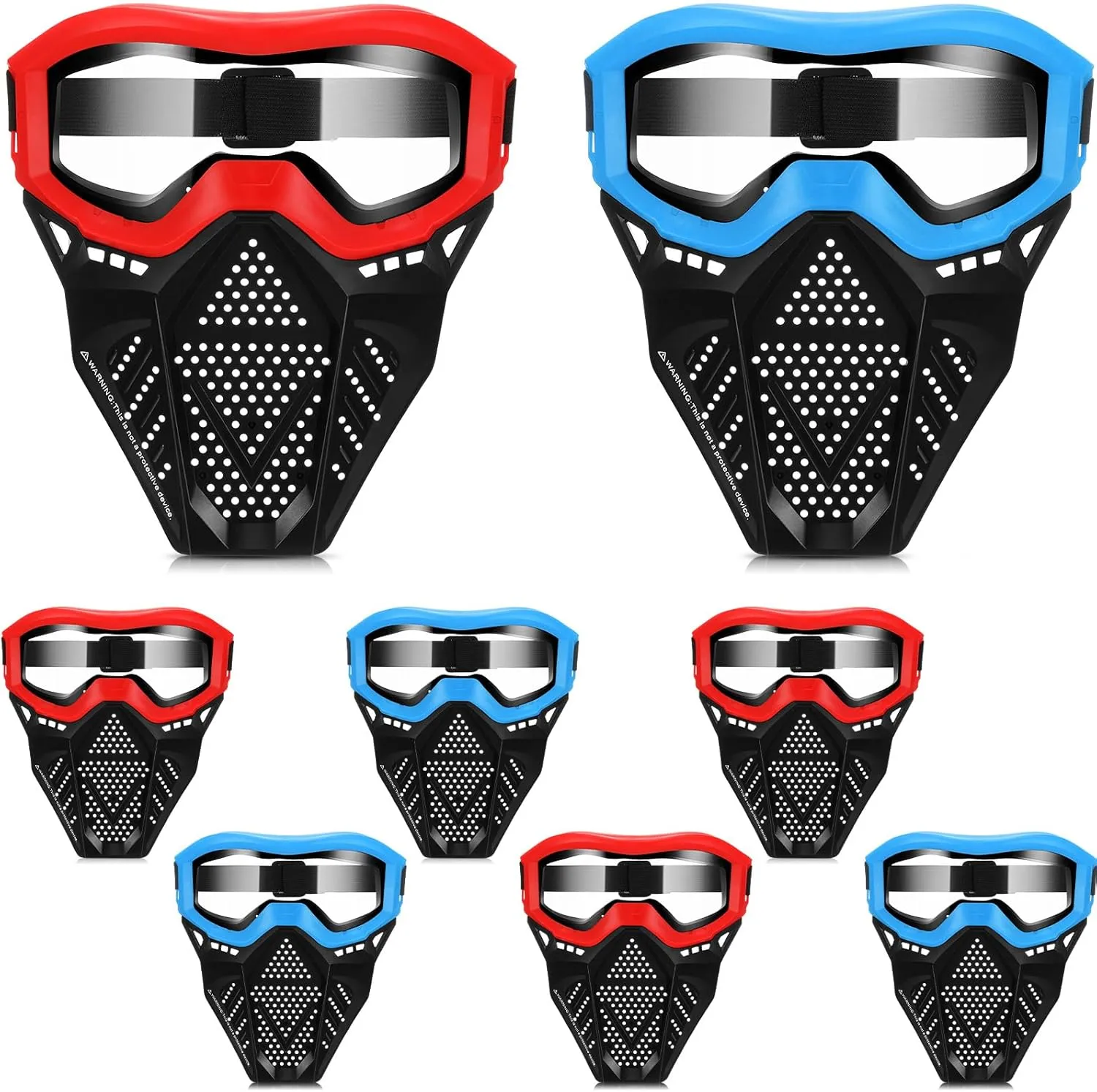 8 Pack Tactical Mask for Kids with Safety Goggles to Protect Eyes, Full Mask Eye Protection for Christmas Kids Gifts CS Airsoft Shooting Game Party