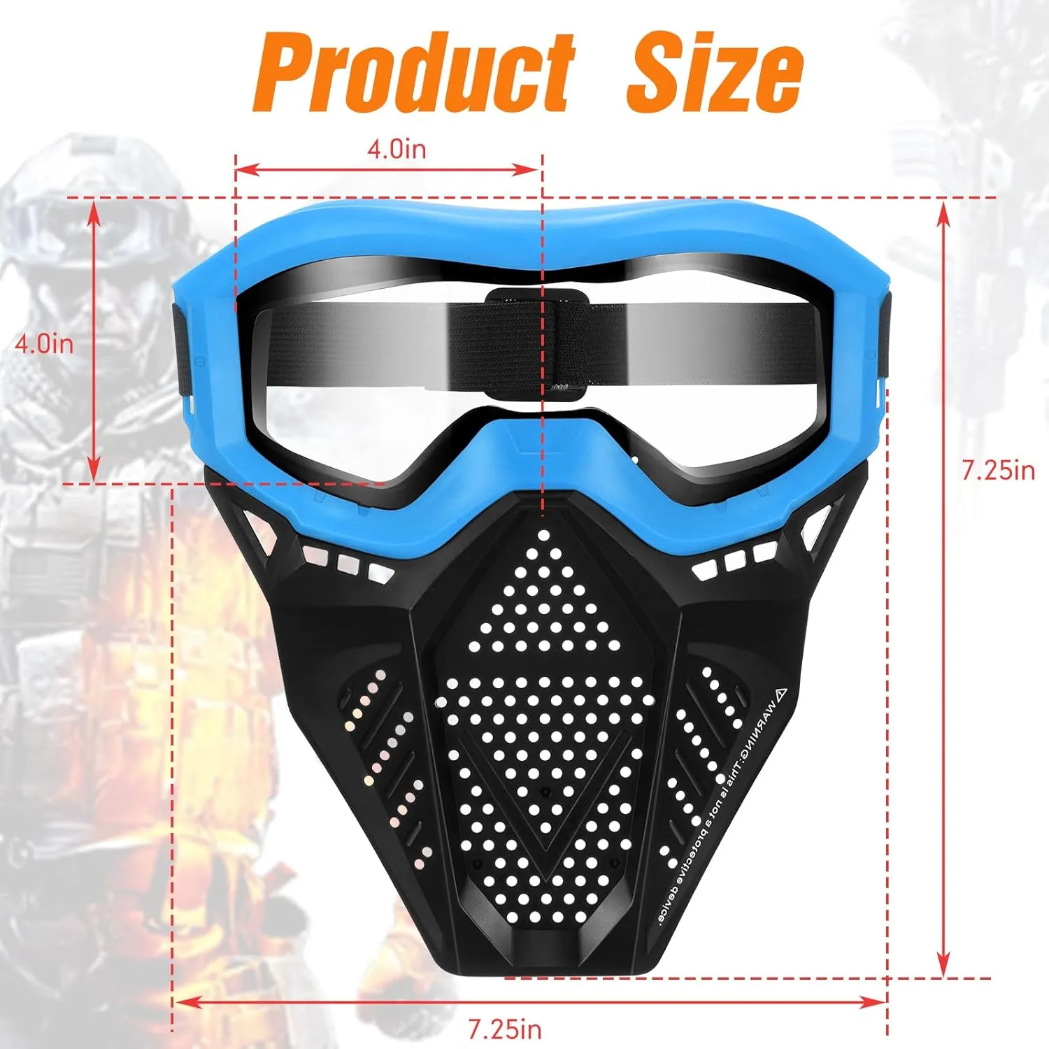 8 Pack Tactical Mask for Kids with Safety Goggles to Protect Eyes, Full Mask Eye Protection for Christmas Kids Gifts CS Airsoft Shooting Game Party