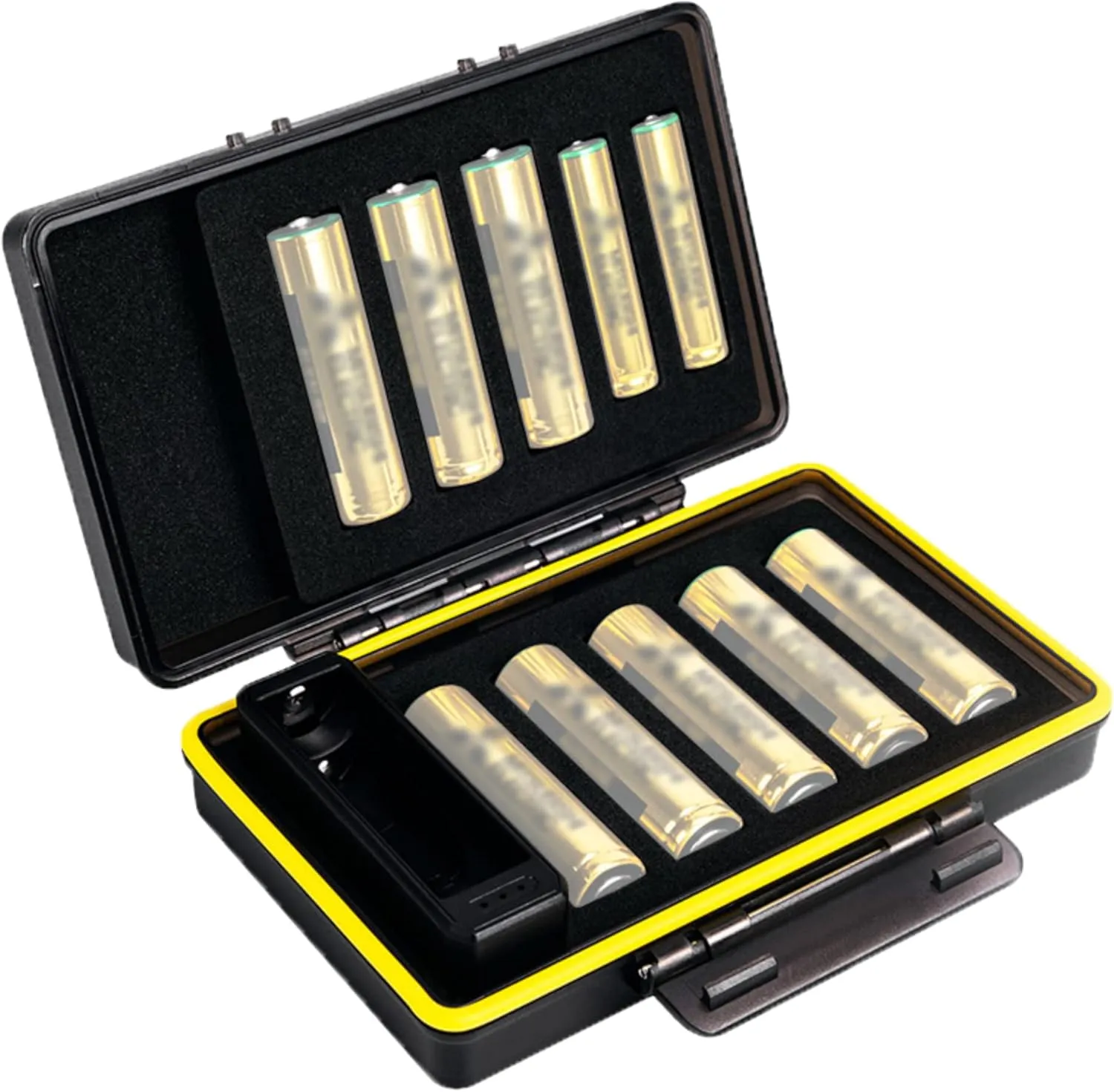 AA AAA Battery Storage Case Holder with Battery Tester, Battery Organizer Container for 8 Double A & 2 Triple A Battery, Compact and Water-Resistant