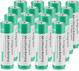 AA Lithium Battery, 3000mAh 1.5V Double A Lithium Battery for Blink Camera, Doorbell, Smart Lock Deadbolt, Security Aralm System Non-Rechargeable 16 Pack