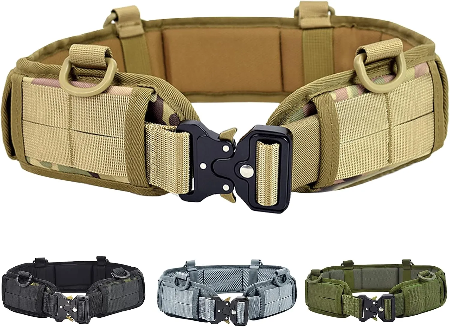 ACTIONUNION Slim Battle Belt Set Airsoft Molle Tactical Combat War Belt