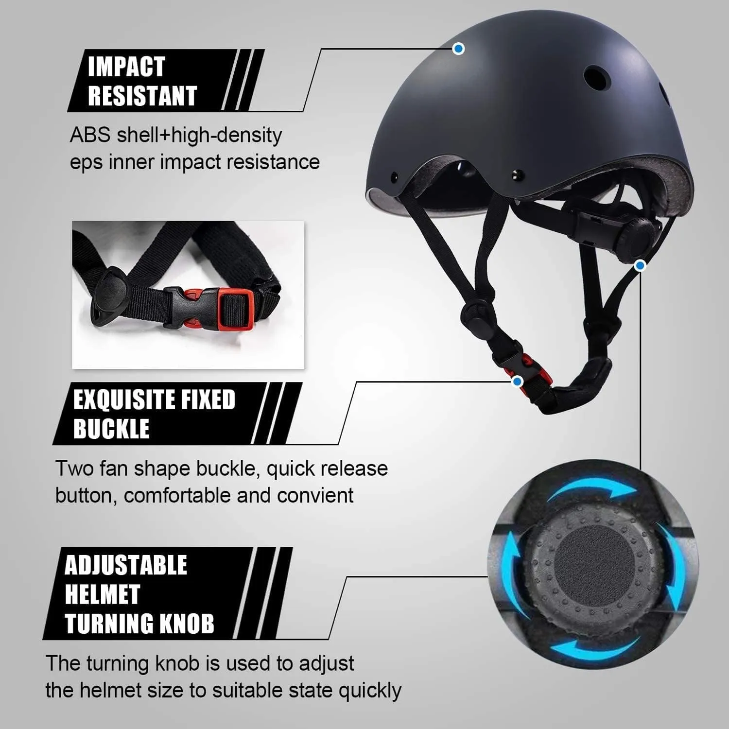 Adjustable Helmet for Ages 3-16 Kids Toddler Boys Girls Youth,Protective Gear with Elbow Knee Wrist Pads for Multi-Sports Skateboarding Bike Riding Scooter Inline skatings Longboard Roller Skate