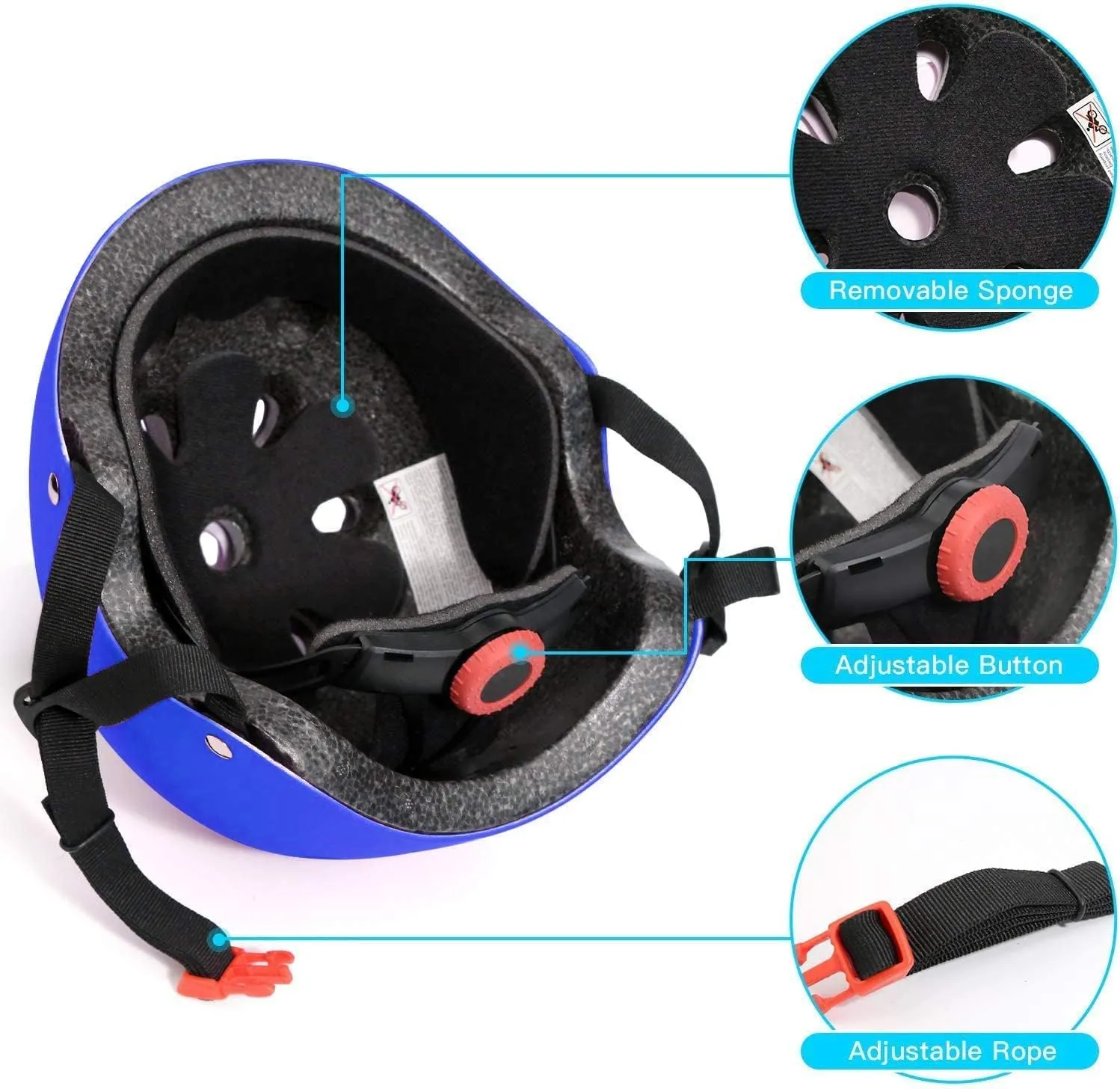 Adjustable Helmet for Ages 3-16 Kids Toddler Boys Girls Youth,Protective Gear with Elbow Knee Wrist Pads for Multi-Sports Skateboarding Bike Riding Scooter Inline skatings Longboard Roller Skate
