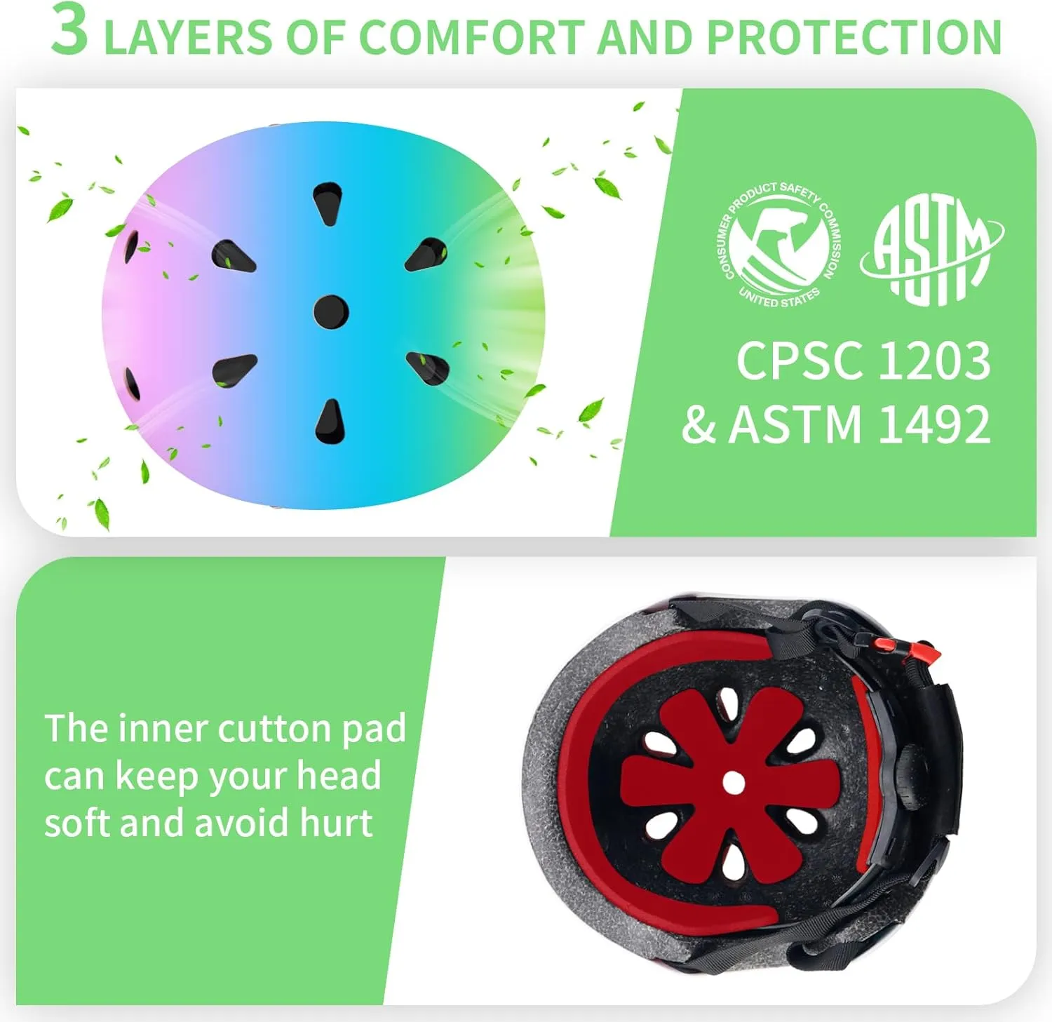 Adjustable Kids Toddler Helmet and Pads Set for 3-5,5-8,8-14 Ages,Skateboard Bike Helmet with Knee Pads,Elbow Pads & Wrist Guards for Boys & Girls,Fit for Skateboard,Skating,Biking,Cycling,Scooter