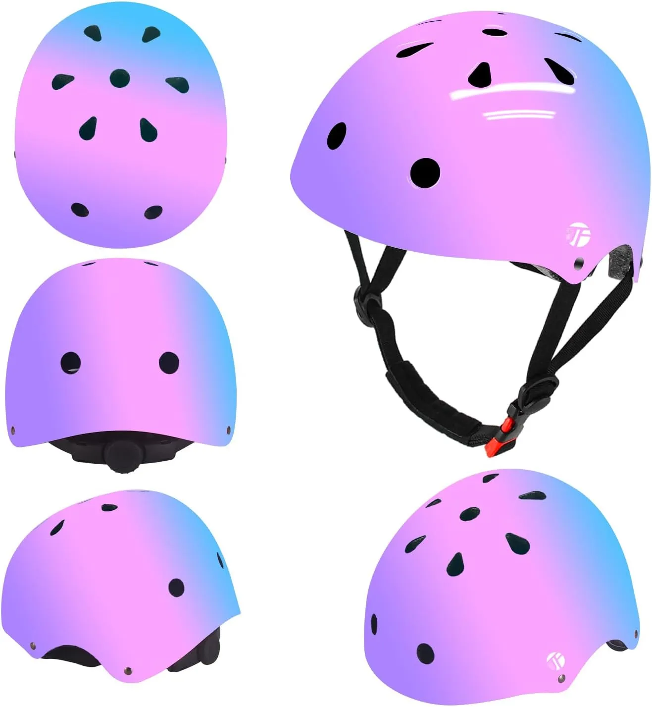 Adjustable Kids Toddler Helmet and Pads Set for 3-5,5-8,8-14 Ages,Skateboard Bike Helmet with Knee Pads,Elbow Pads & Wrist Guards for Boys & Girls,Fit for Skateboard,Skating,Biking,Cycling,Scooter