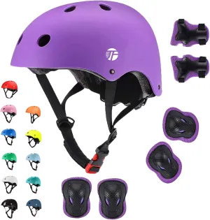 Adjustable Kids Toddler Helmet with Knee Pads,Elbow Pads & Wrist Guards,Bike Helmet for Ages 3-5,5-8,8-14,Boys & Girls Helmets and Pads Set for Skateboard,Skating,Biking,Cycling