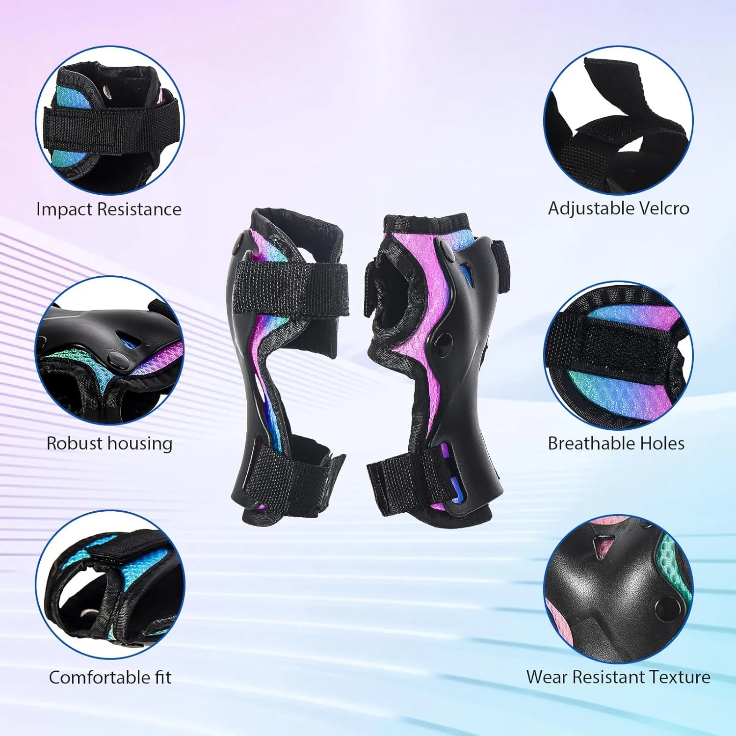 Adjustable Kids Toddler Helmet with Knee Pads,Elbow Pads & Wrist Guards,Bike Helmet for Ages 3-5,5-8,8-14,Boys & Girls Helmets and Pads Set for Skateboard,Skating,Biking,Cycling
