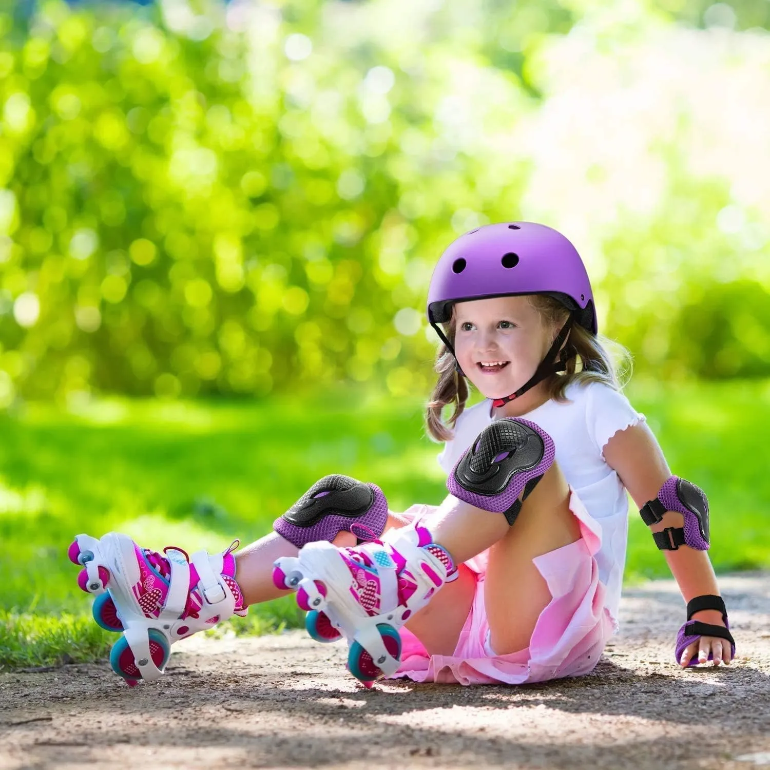 Adjustable Kids Toddler Helmet with Knee Pads,Elbow Pads & Wrist Guards,Bike Helmet for Ages 3-5,5-8,8-14,Boys & Girls Helmets and Pads Set for Skateboard,Skating,Biking,Cycling