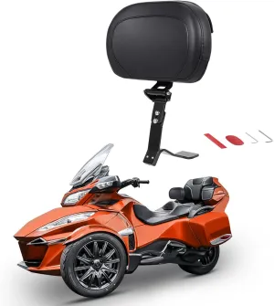 Adjustable Rider Driver Backrest for Can-am Spyder RT RT-S RT Limited 2010-2019, for Spyder Backrest Pad Mounting Kit with Storage Pouch,Black