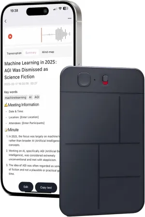 AI Voice Recorder, ATTO Note Voice Recorder, App Control, Transcribe & Summarize with AI Technology, Support Multiple Languages, 64GB Memory, Audio Recorder for Lectures, Meetings, Calls