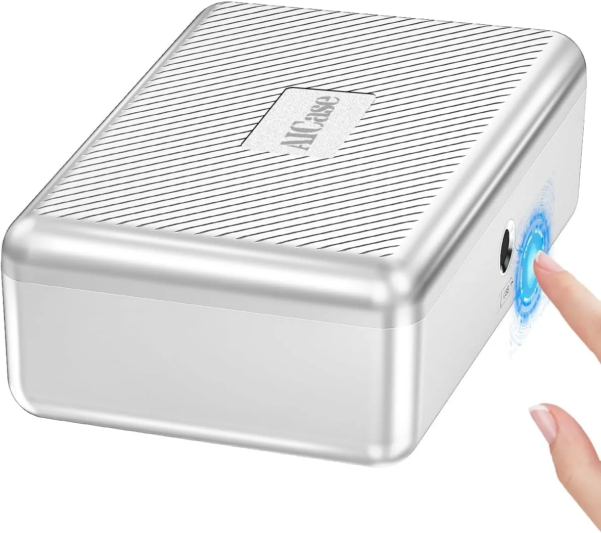 AICase Biometric Fingerprint Storage Box Portable Money Jewelry Combination Lock for Car Home Office Travel