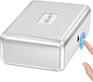 AICase Biometric Fingerprint Storage Box Portable Money Jewelry Combination Lock for Car Home Office Travel