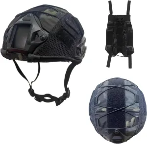 Airsoft Fast Helmet with Helmet Cover,PJ Type Tactical Helmet with Front NVG Mount and Side Rail,Military Tactical Airsoft Gear