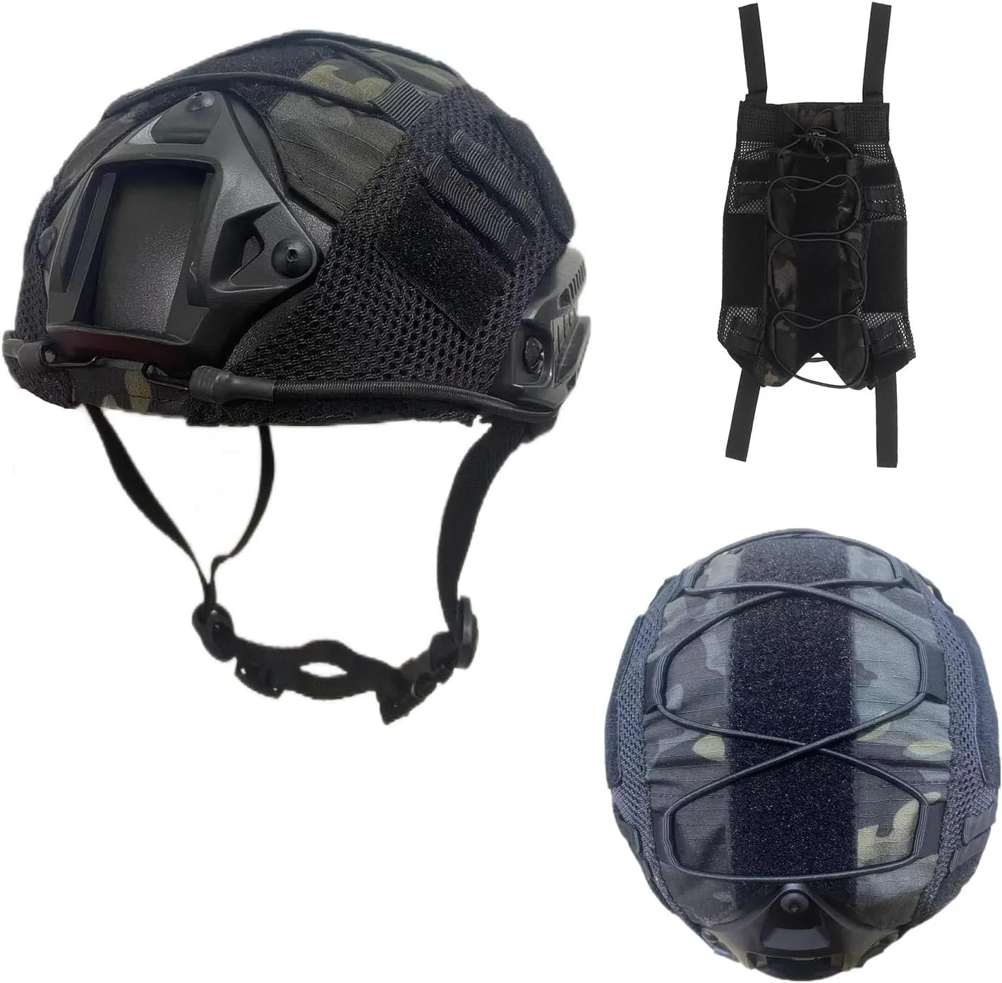 Airsoft Fast Helmet with Helmet Cover,PJ Type Tactical Helmet with Front NVG Mount and Side Rail,Military Tactical Airsoft Gear
