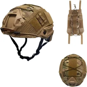 Airsoft Fast Helmet with Helmet Cover,PJ Type Tactical Helmet with Front NVG Mount and Side Rail,Military Tactical Airsoft Gear