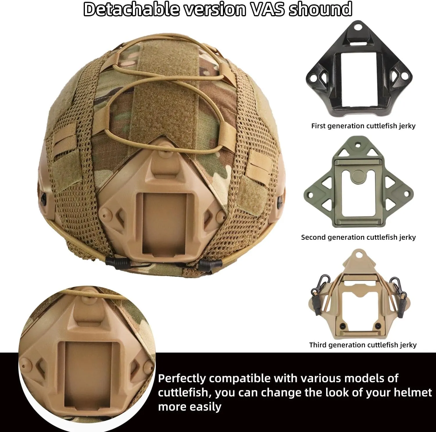 Airsoft Helmet, PJ Type Tactical Fast Helmet with Cover, Paintball Military Tactical Gear with Front NVG Mount Side Rail and Breathable Vent Holes for Cosplay Outdoor Activities