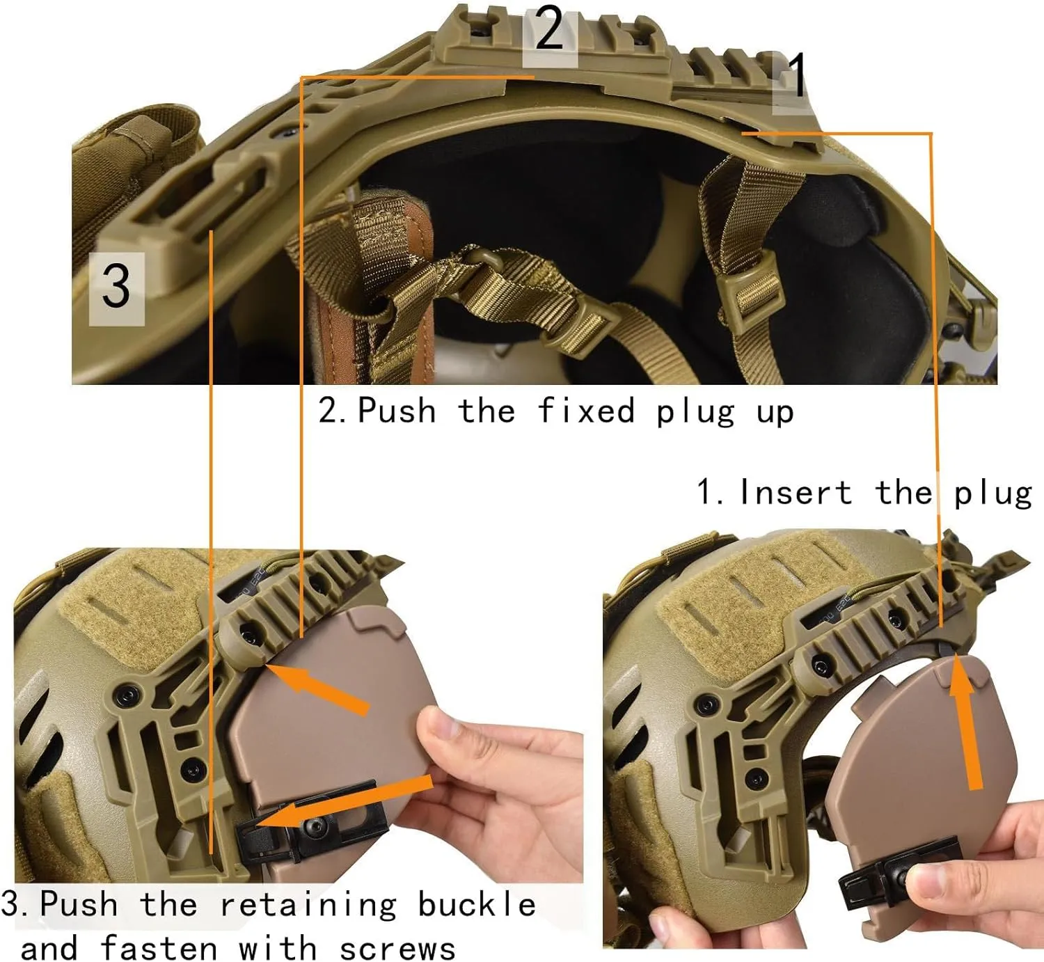 Airsoft Helmet Set with Rail 3.0,Adjustable Chin Strap/Protective Ear Side Cover/Night Vision Mount and Tactical Helmet Battery Pouch Counterweight Pouch