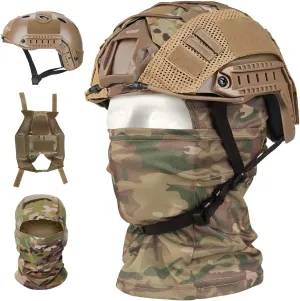 Airsoft Helmet,Black Tactical Helmet with Airsoft Accessories,Tactical Airsoft Gear