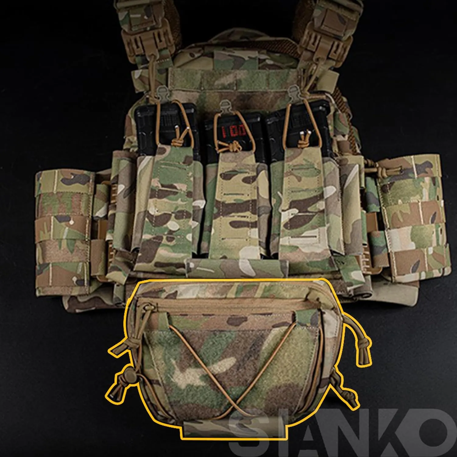 Airsoft Hunting Military Tactical Multifunctional Storage Pouch/Shoulder Bag Dual-Purpose Bag,Vest Chest Attachment Bag,EDC Admin Sundry Tool Bag