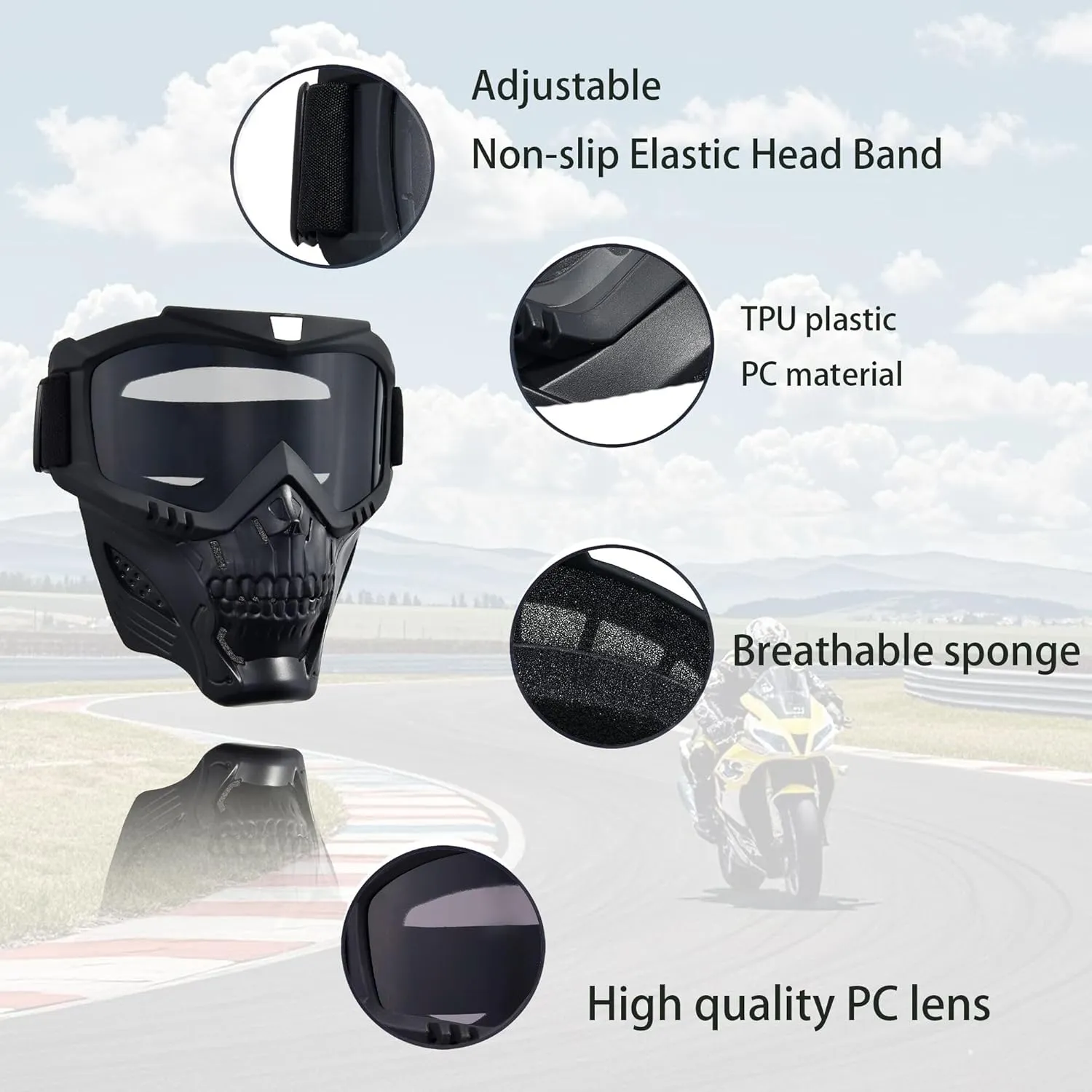 Airsoft Tactical Helmet, Full Face Mask for Men, Paintball Helmet, NVG Mount and Side Rails, Adjustable Strap - Complete Tactical Gear for Cosplay and Movie Props