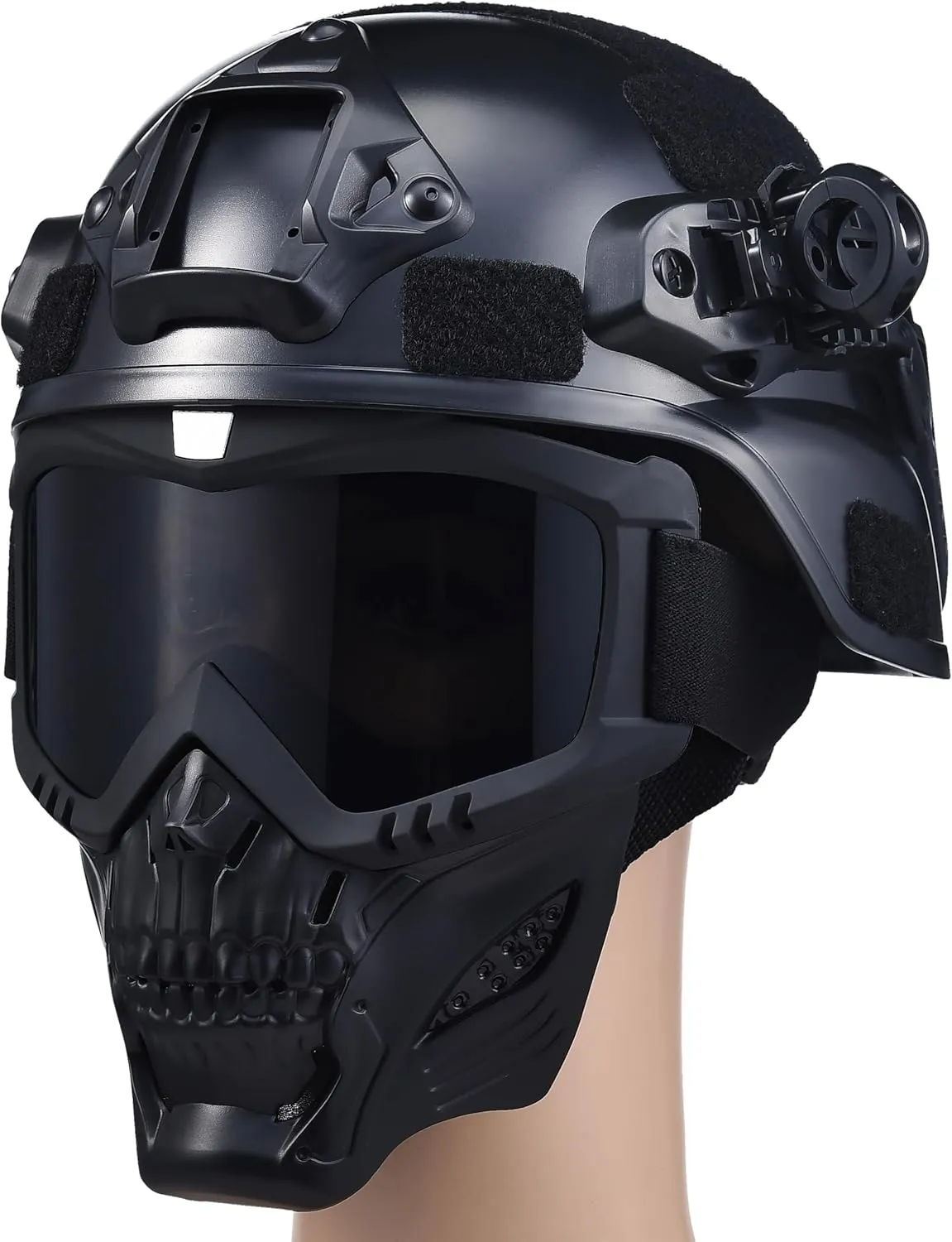 Airsoft Tactical Helmet, Full Face Mask for Men, Paintball Helmet, NVG Mount and Side Rails, Adjustable Strap - Complete Tactical Gear for Cosplay and Movie Props