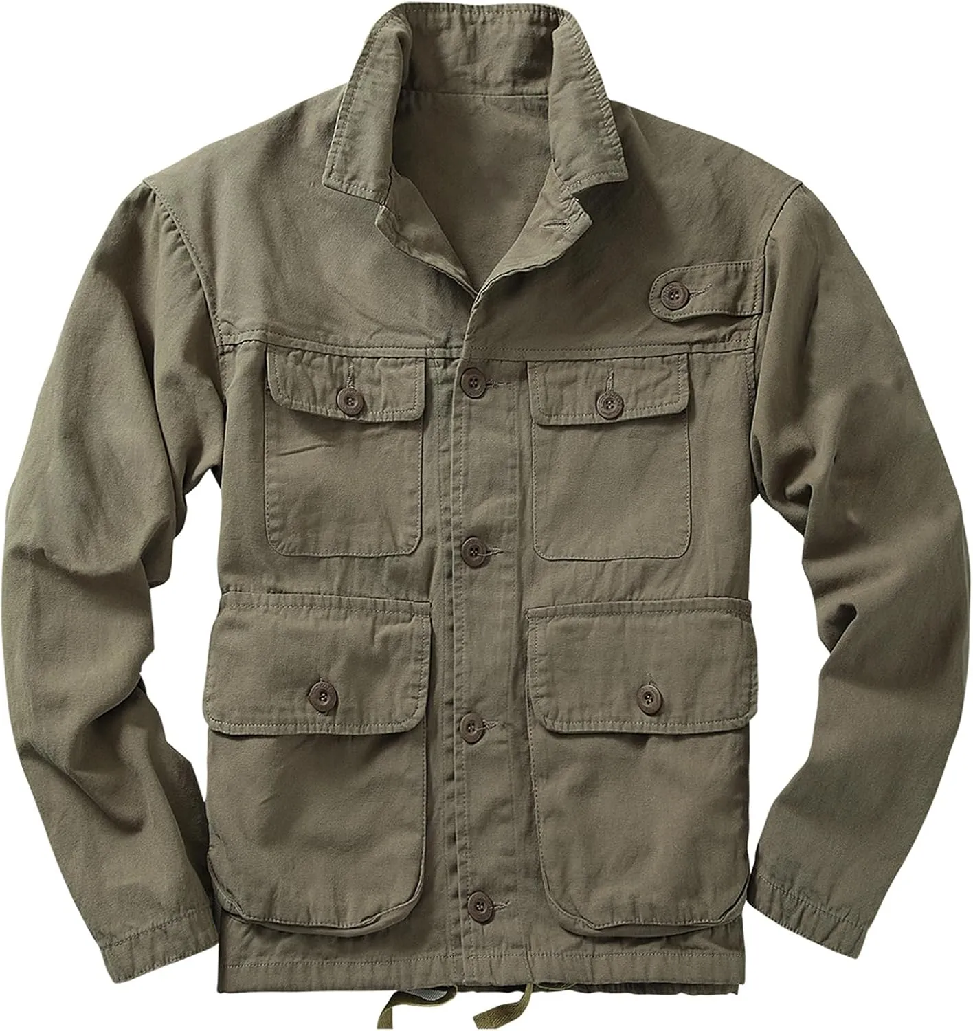 AKHKING Men's Camo Jacket M65 BDU Military Field Jacket Cotton Tactical Combat With Multi-Pockets Coat