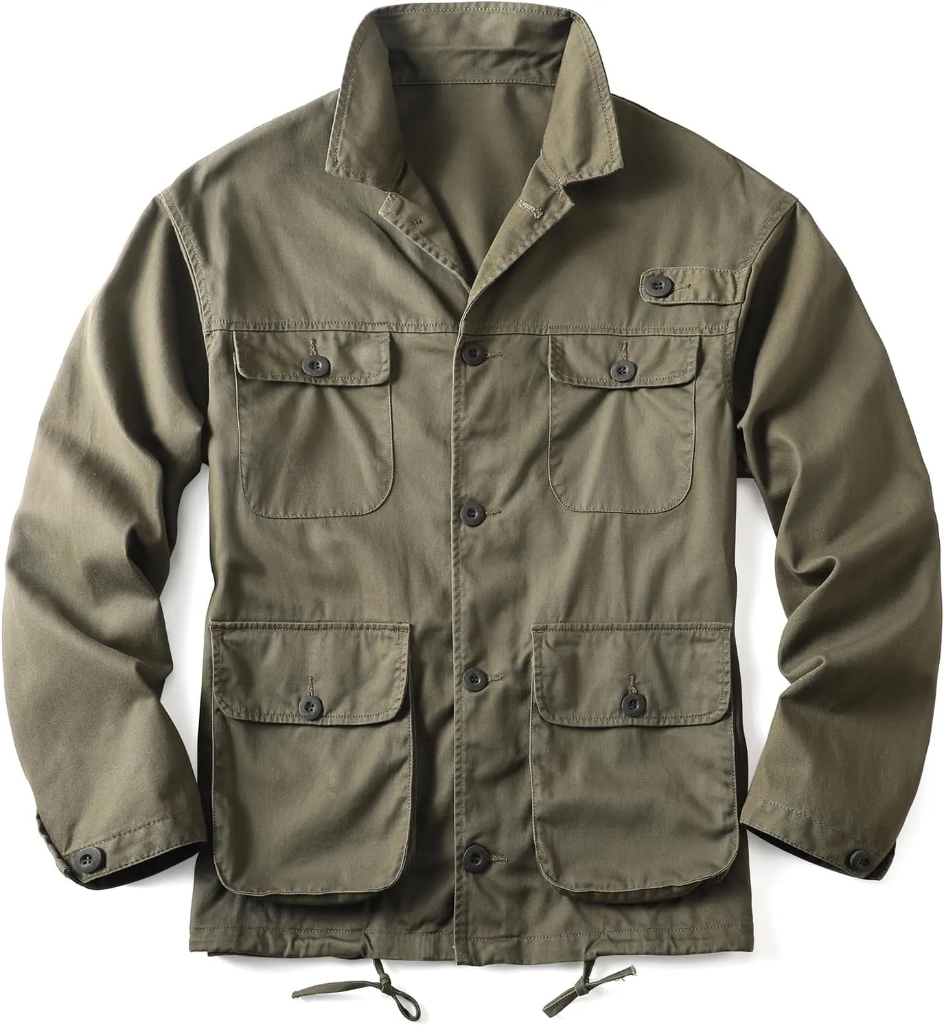 AKHKING Men's Camo Jacket M65 BDU Military Field Jacket Cotton Tactical Combat With Multi-Pockets Coat