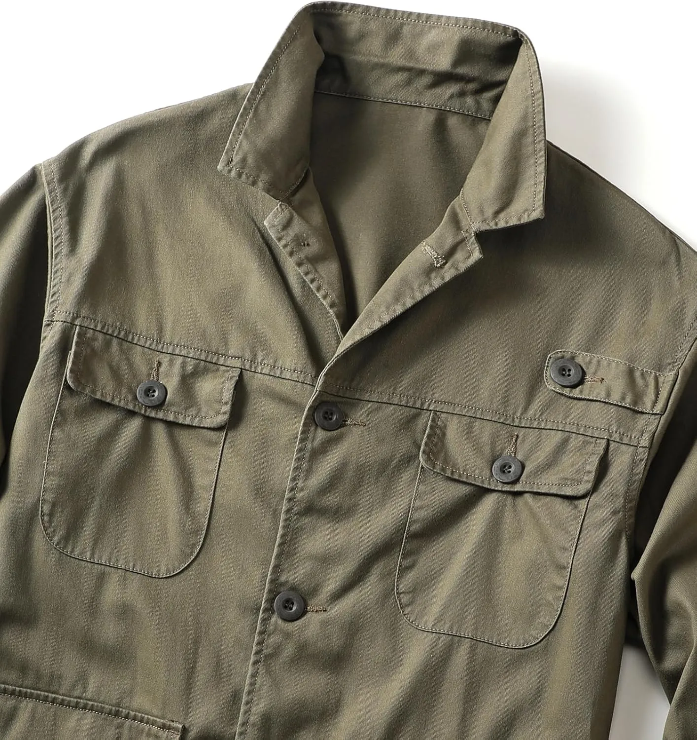 AKHKING Men's Camo Jacket M65 BDU Military Field Jacket Cotton Tactical Combat With Multi-Pockets Coat