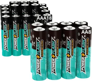 Alkaline AA8 AAA18 Batteries 1.5V Long Lasting Batteries are Ideal for use in high tech Devices, Clocks, remotes, and Other Household Devices.