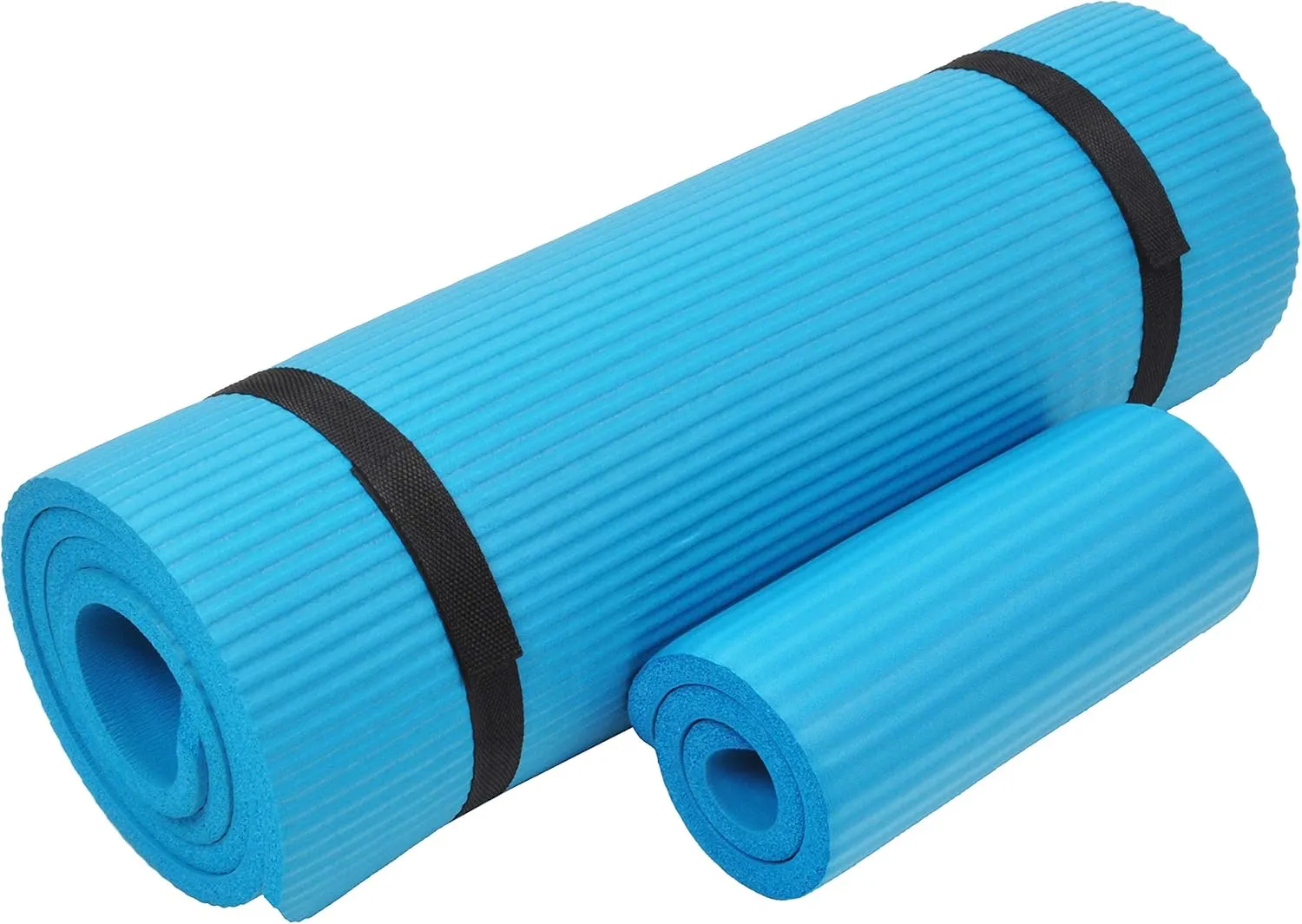 All Purpose 1/2-Inch Extra Thick High Density Anti-Tear Exercise Yoga Mat and Knee Pad with Carrying Strap and Optional Yoga Blocks, Multiple