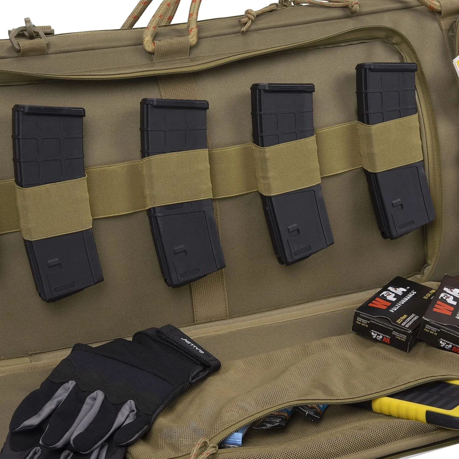 Allen Company Tac-Six 46" Lockable 2-Firearm Unit Tactical Gun Case, Laser Cut Molle Front