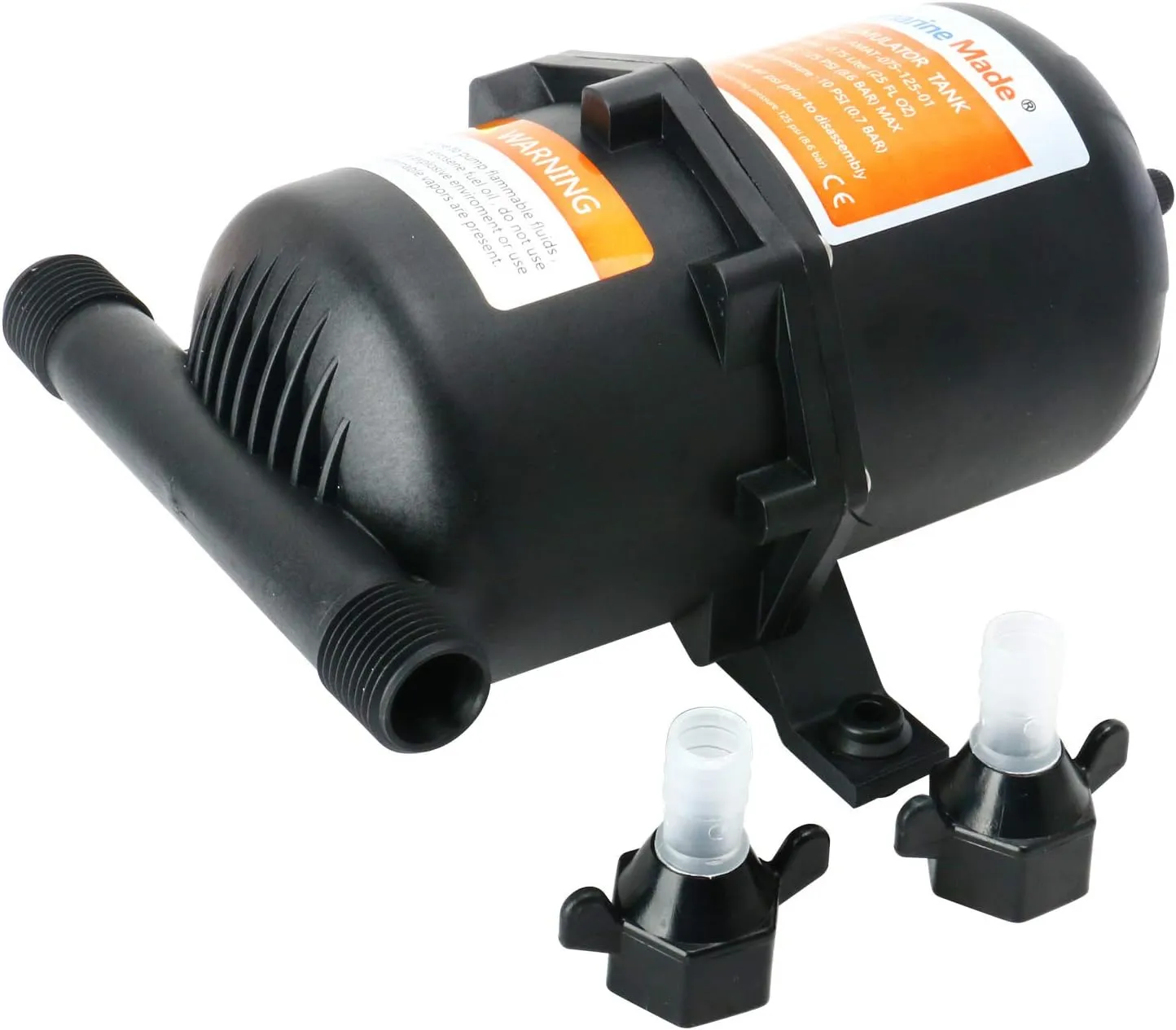 Amarine Made 0.75L 125 PSI,Pre-Pressurized Accumulator Tank Pressure Storage Vessel Hold Water Under Pressure Water Pump Flow Control Internal Bladder 25oz for Boat,Marine, RV,Caravan
