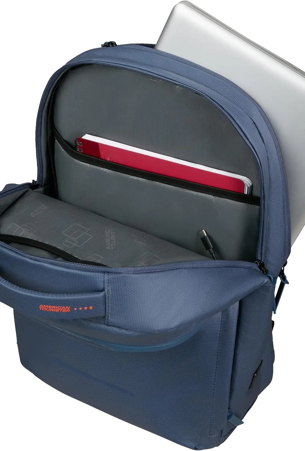 American Tourister Business, Blue/Orange (Navy/Orange), 31.5 x 23 x 50 cm
