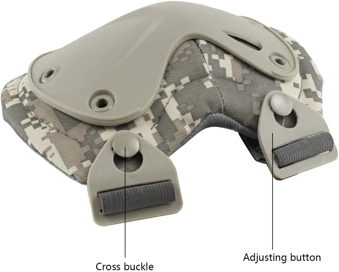 AOUTACC Tactical Combat Knee & Elbow Protective Pads Set for Outdoor CS Paintball Game Cycling Safety Skateboarding Gear Skates Knee Protection Guard Pads