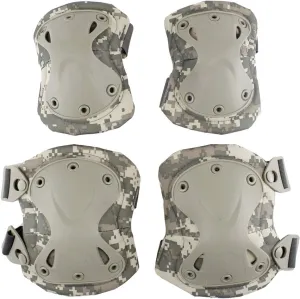 AOUTACC Tactical Combat Knee & Elbow Protective Pads Set for Outdoor CS Paintball Game Cycling Safety Skateboarding Gear Skates Knee Protection Guard Pads