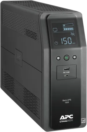APC 1500VA UPS Battery Backup & Surge Protector, Backup Battery Power Supply with AVR, Dataline Protection, BN1500M2R (Renewed)
