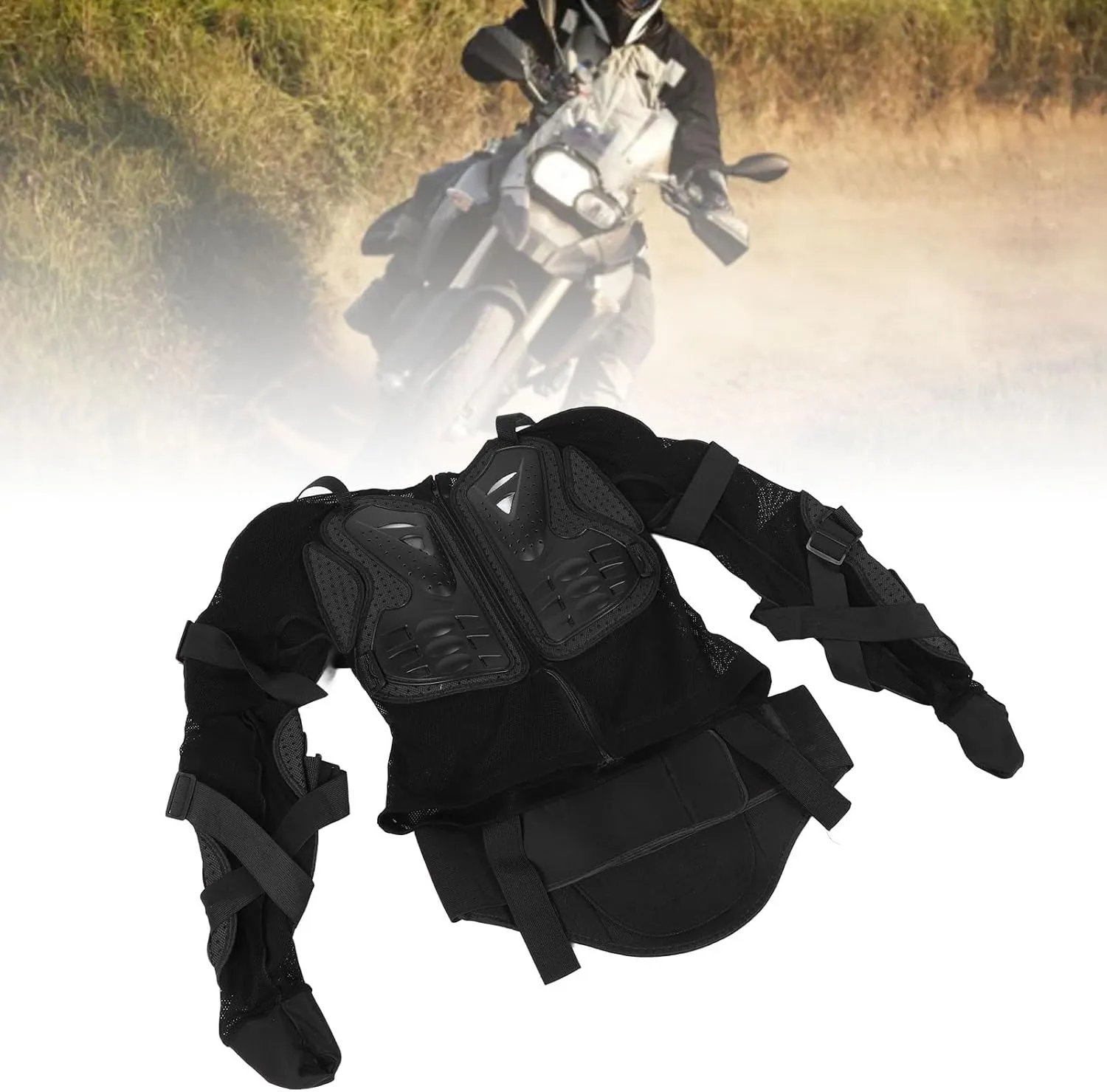 aqxreight Motorcycle Protective Jacket Full Body Armor Back Shoulders Chest Protection Gear for ATV Off Road Vehicles Cycling Motorcycles Ice and Snow Sports Extreme Sports Black