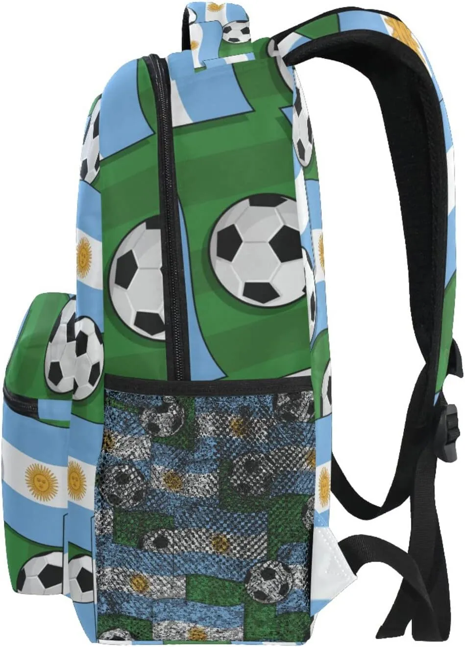 Argentina Flags and Soccer Balls Boys Girls Kids School Backpacks Bookbag, Elementary School Bag Travel Backpack Daypack